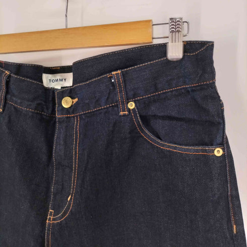 トミー TOMMY バックポケット刺繍 濃紺ワイドテーパードデニムパンツ メンズ JPN:XL