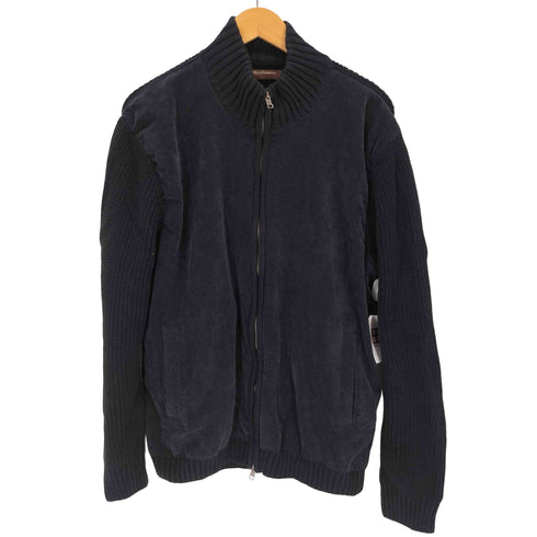 ペリーエリス PERRY ELLIS PREMIUM ニット切替 ジップアップ ニットブルゾン メンズ L