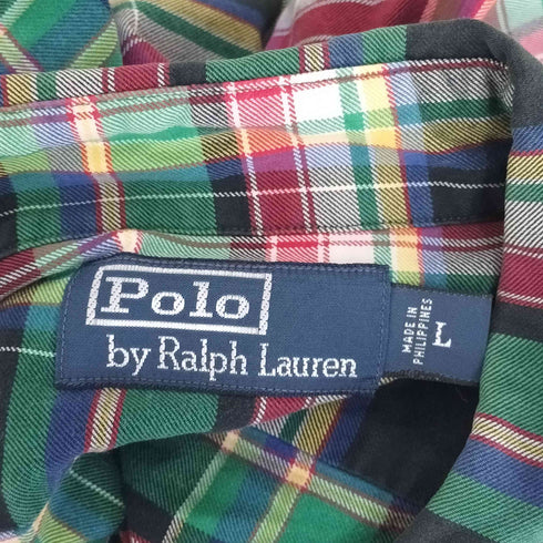 ポロバイラルフローレン Polo by RALPH LAUREN チェック レギュラーカラーシャツ メンズ import:L