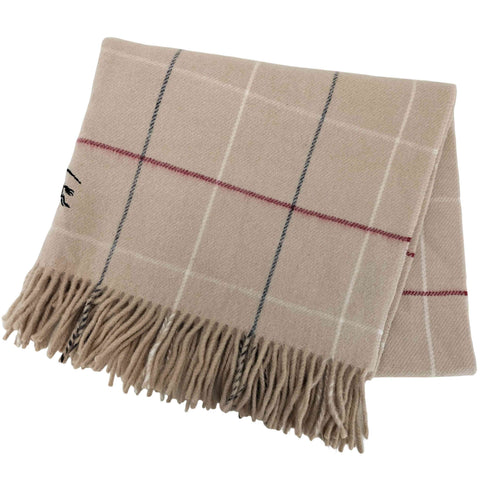 バーバリーロンドン BURBERRY LONDON ウール チェック フリンジ 大判マフラー レディース