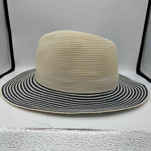 ラコステ LACOSTE コットン ナイロン ボーダー ストロー ハット レディース 57cm