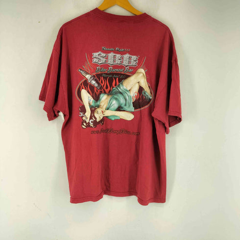 ガールプリント 両面 クルーネックTシャツ メンズ