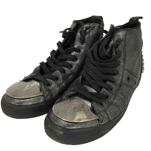LEATHER CROWN レザークラウン 本革 スタッズ スニーカー Y2K レディース 37
