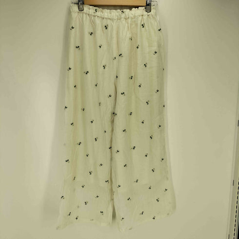 サマンサモスモス samansa Mos2 26SS シアー楊柳刺繍イージーパンツ レディース FREE
