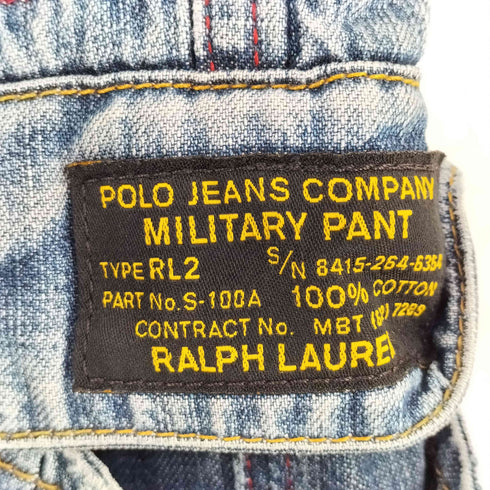 ポロジーンズカンパニーラルフローレン POLO JEANS COMPANY RALPH LAUREN 90-00S MILITARY PANT ミリタリー パンツ デニム カーゴ ショーツ メンズ 34