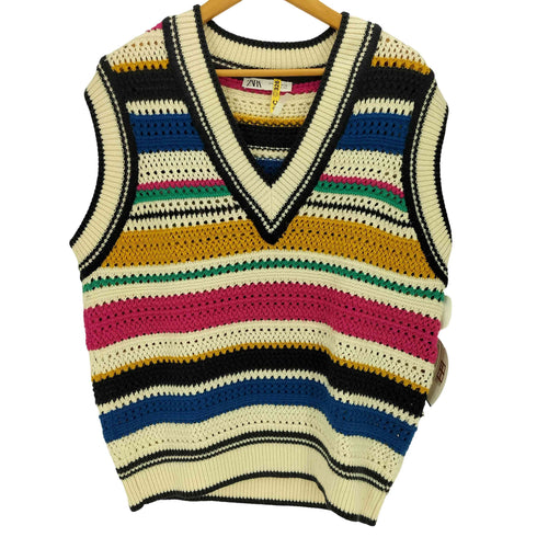 ザラ ZARA MULTI-COLORED OVERSIZED VEST レディース import:S
