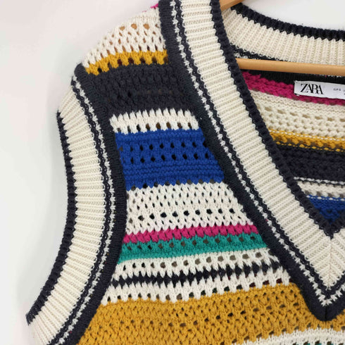 ザラ ZARA MULTI-COLORED OVERSIZED VEST レディース import:S