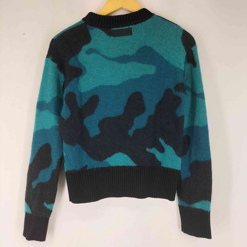 ディーゼル DIESEL モヘヤ混 カモ柄 クルーネックニット レディース import:S