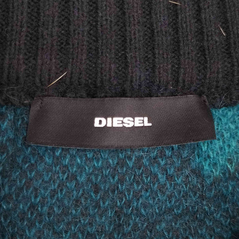 ディーゼル DIESEL モヘヤ混 カモ柄 クルーネックニット レディース import:S