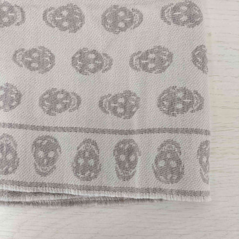 アレキサンダーマックイーン Alexander McQueen イタリア製 スカル フリンジ マフラー レディース