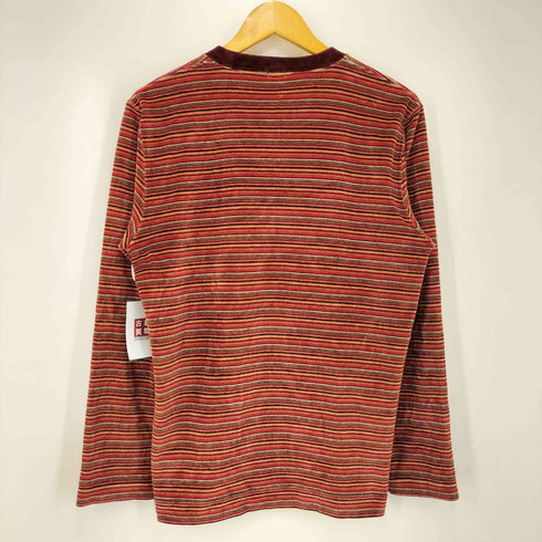 ポールスミスロンドン Paul Smith LONDON ベロア マルチボーダー クルーネック 長袖 カットソー メンズ import:L