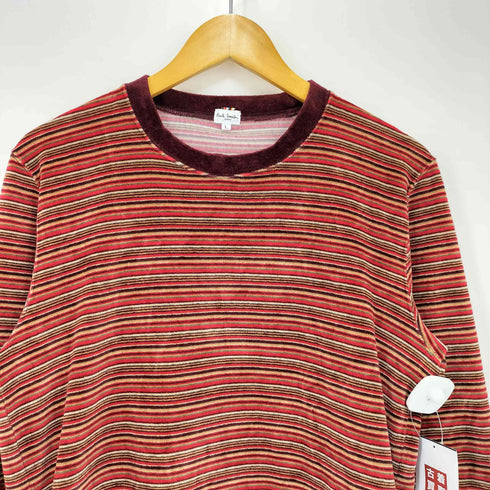 ポールスミスロンドン Paul Smith LONDON ベロア マルチボーダー クルーネック 長袖 カットソー メンズ import:L