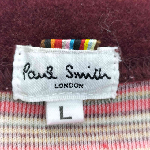 ポールスミスロンドン Paul Smith LONDON ベロア マルチボーダー クルーネック 長袖 カットソー メンズ import:L