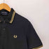 フレッドペリー FRED PERRY イングランド製 ロゴ刺繍 ライン 鹿の子 ポロシャツ メンズ 42