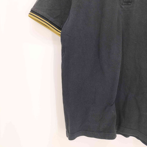 フレッドペリー FRED PERRY イングランド製 ロゴ刺繍 ライン 鹿の子 ポロシャツ メンズ 42