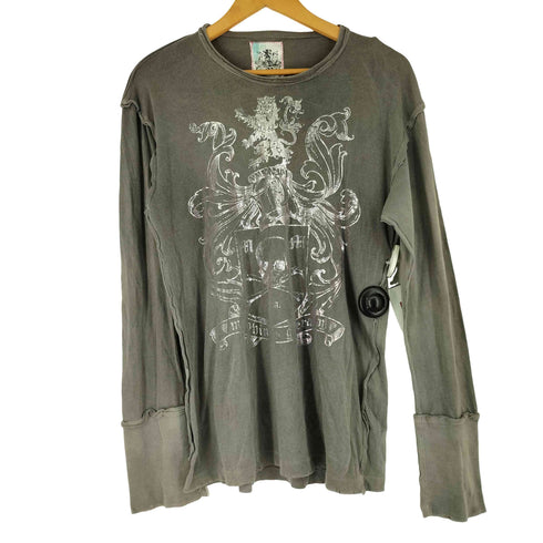 MORPHINE GENERATION 再構築 フロントプリント クルーネックTシャツ メンズ import:M