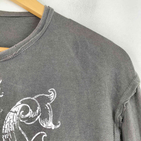 MORPHINE GENERATION 再構築 フロントプリント クルーネックTシャツ メンズ import:M