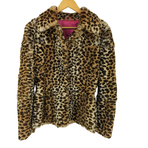 COMPLETE girls ラビットファー レオパード柄 ファー ジャケット レディース S/M