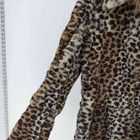 COMPLETE girls ラビットファー レオパード柄 ファー ジャケット レディース S/M