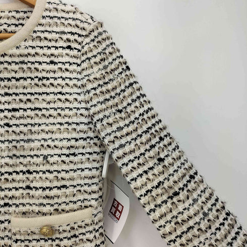 グリーンレーベルリラクシング GREEN LABEL RELAXING ノーカラーツイードニットカーディガン レディース JPN:40