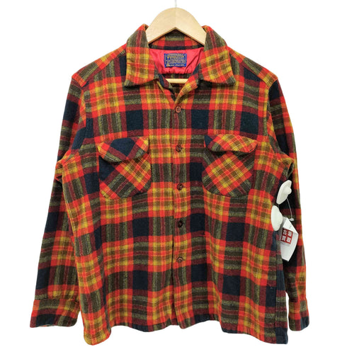 ペンドルトン PENDLETON 60s フラップポケット 開襟 ウール チェック シャツ ボードシャツ メンズ import:XL