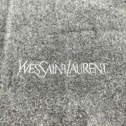 イヴサンローラン Yves Saint Laurent ロゴ刺繍 フリンジ マフラー レディース