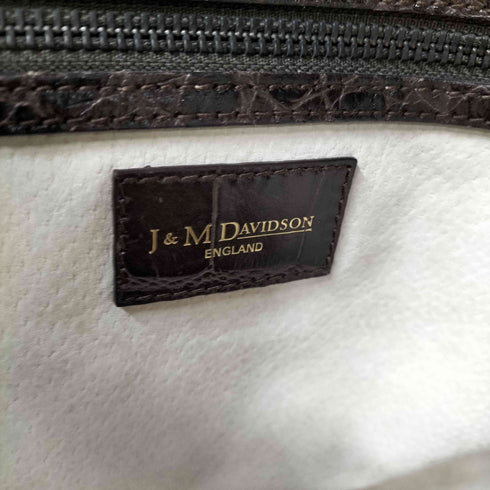 ジェイアンドエムデヴィッドソン J&M Davidson ENGLAND クロコ 型押し レザー スモール トラベラー ボストン トート ハンド バック レディース