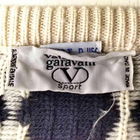 ヴァレンティノガラヴァーニ VALENTINO GARAVANI 90S ダイア 総柄 刺繍 ニット べスト メンズ EUR:46