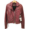 ディーゼル DIESEL シープスキン レザー バックスタッズ ダブル ライダース ジャケット レディース import:XS