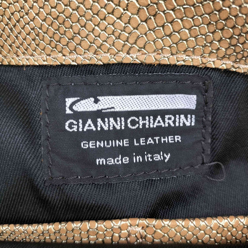 ジャンニキャリーニ GIANNI CHIARINI サフィアーノ調 メタリックゴールド 本革 レザークラッチバッグ レディース