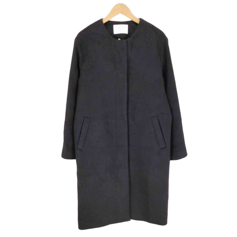 オペークドットクリップ OPAQUE.CLIP cashmere&wool カシミヤ混 ノーカラー コート レディース JPN:L
