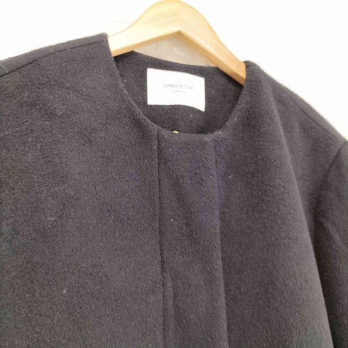 オペークドットクリップ OPAQUE.CLIP cashmere&wool カシミヤ混 ノーカラー コート レディース JPN:L