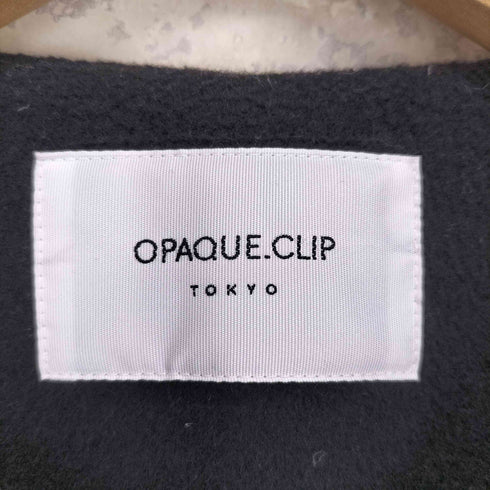 オペークドットクリップ OPAQUE.CLIP cashmere&wool カシミヤ混 ノーカラー コート レディース JPN:L