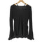 アメリ AMERI SHEER FRILL V NECK KNIT TOP シアー フリル ブイネック ニット トップ レディース FREE