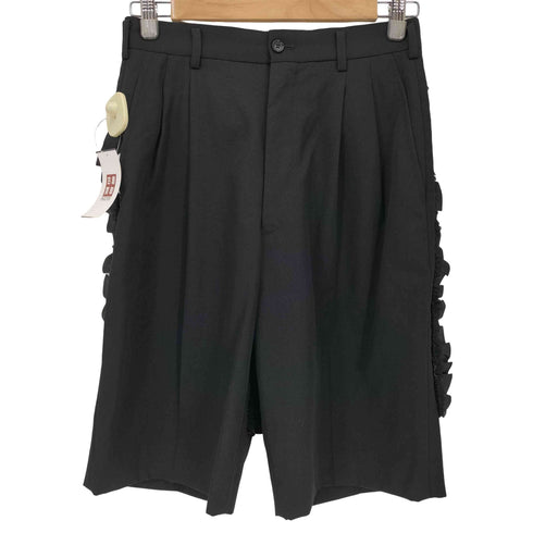 コムデギャルソン COMME des GARCONS 08AW 異素材切替 フリル装飾 2タックショートパンツ メンズ SS