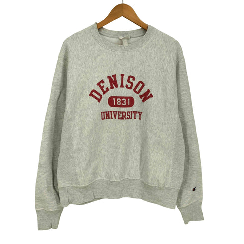 チャンピオン Champion 00S 青タグ フロントカレッジプリント REVERSE WEAVE リバースウィーヴ クルーネックスウェット メンズ import:M