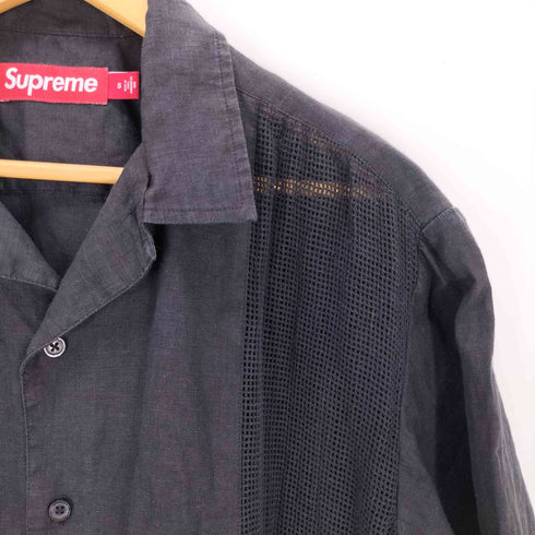 シュプリーム Supreme 24SS Panel Linen S/S Shirt メッシュ パネル リネン 半袖シャツ メンズ S