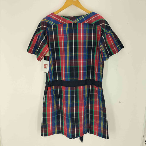 フレッドペリー FRED PERRY タータンチェック 半袖ワンピース レディース バスト79-87 身長154-162