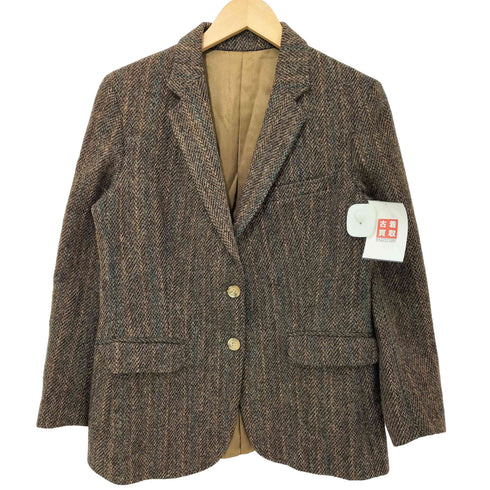 ハリスツイード Harris Tweed USA製 ウール ツイード 2B テーラードジャケット レディース