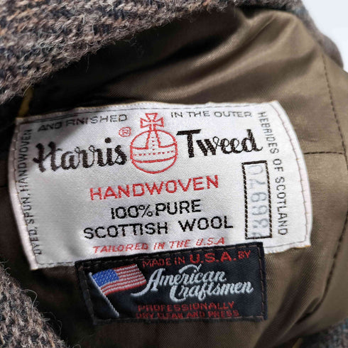 ハリスツイード Harris Tweed USA製 ウール ツイード 2B テーラードジャケット レディース