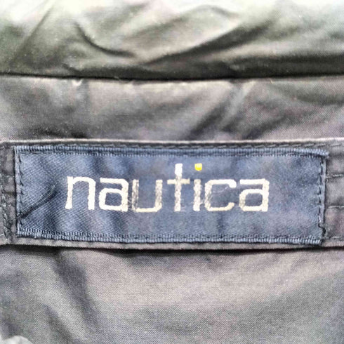 ノーティカ NAUTICA 90s ロゴ刺繍 ダブルジップ リバーシブル フーデット ダウンジャケット メンズ import:L