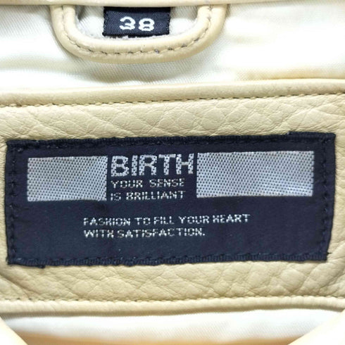 BIRTH cow leather カウレザー 牛革 レザー ステンカラーコート レディース JPN:38