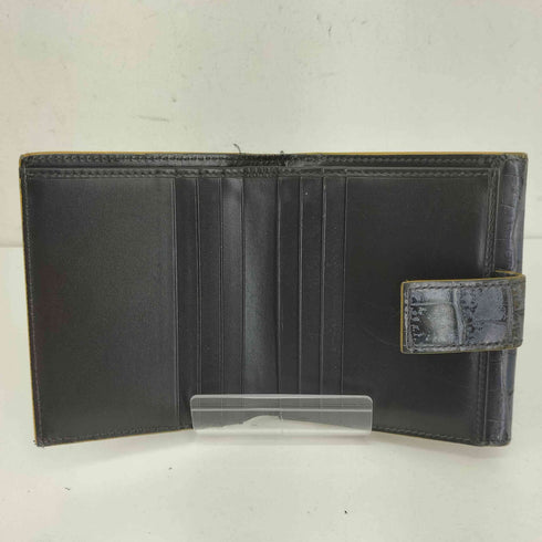 MADE IN ITALY クロコ型押し 二つ折り財布 レディース