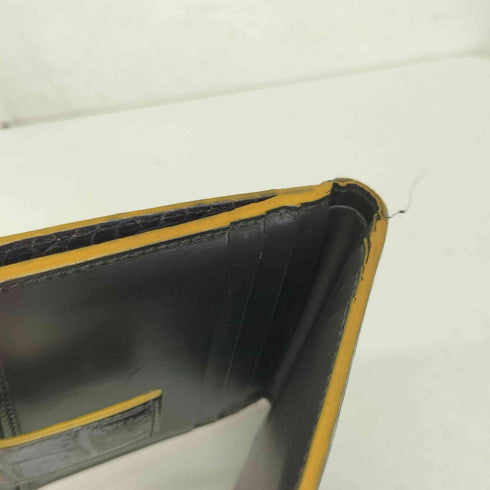 MADE IN ITALY クロコ型押し 二つ折り財布 レディース
