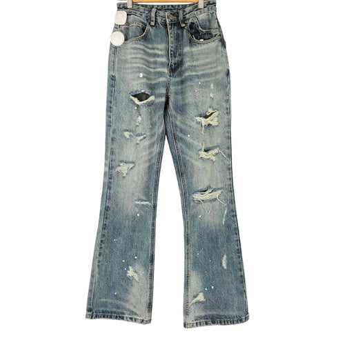 ANTIDOTEWORLDWIDE 26AW DROP 01 EMBROIDERED DISTRESSED WASHED JEANS ダメージ加工 フレアデニムパンツ メンズ JPN:S
