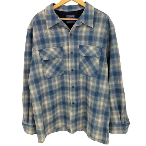 ペンドルトン PENDLETON 90-00s メキシコ製 BORAD SHIRT オンブレチェック ボードシャツ メンズ import:L
