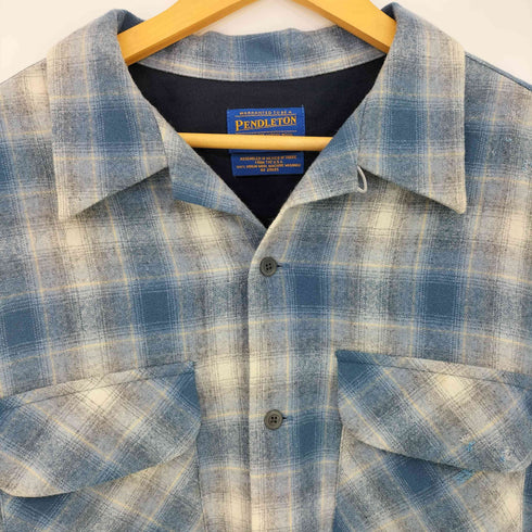 ペンドルトン PENDLETON 90-00s メキシコ製 BORAD SHIRT オンブレチェック ボードシャツ メンズ import:L