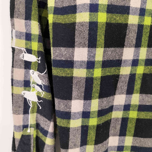 デザインティーシャツストアグラニフ Design Tshirts Store graniph 刺繍 ボタンダウン L/S チェック ネルシャツ メンズ JPN:S