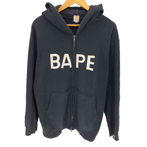 アベイシングエイプ A BATHING APE 90s 初期タグ NIGO期 BAPE プリント ダブル ジップアップパーカー メンズ JPN:L