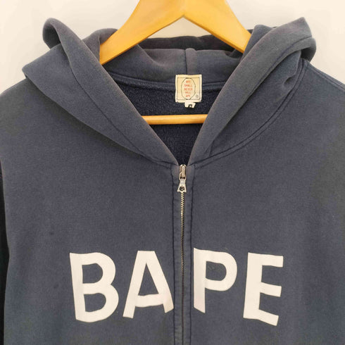 アベイシングエイプ A BATHING APE 90s 初期タグ NIGO期 BAPE プリント ダブル ジップアップパーカー メンズ JPN:L